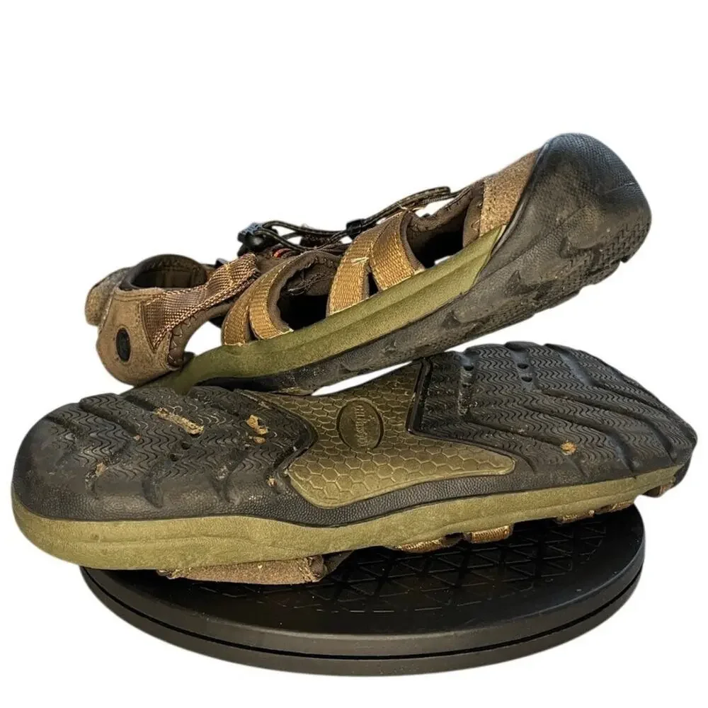 Mens G.H. Bass 2125-200 Leather Hiking Slingback Fisherman Sandal SZ 11.5M Brown